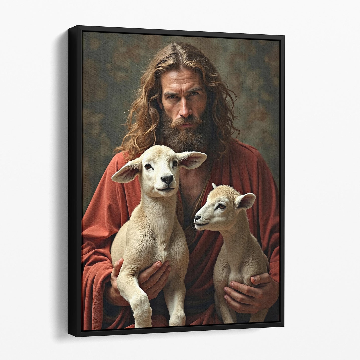 Jesus Christ Holding Lambs