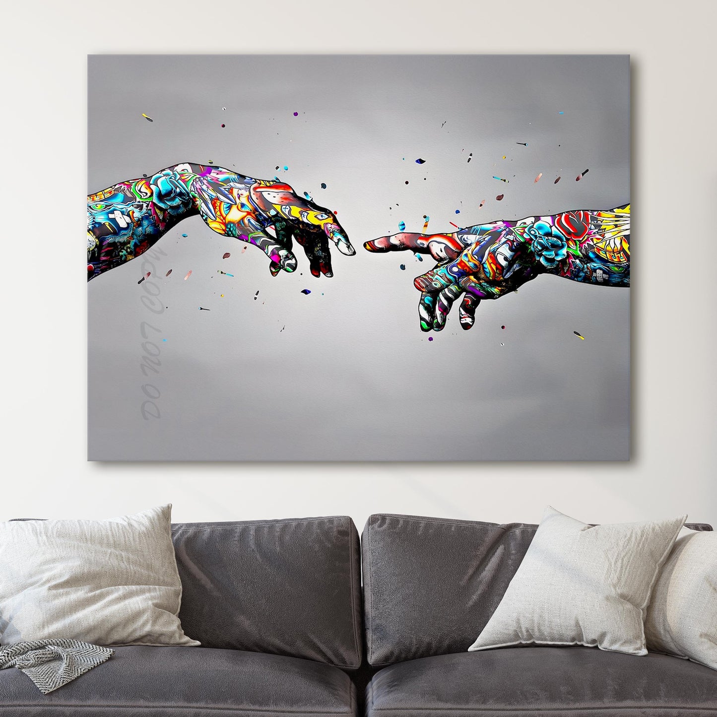 Hands of God and Adam Graffiti Banksy