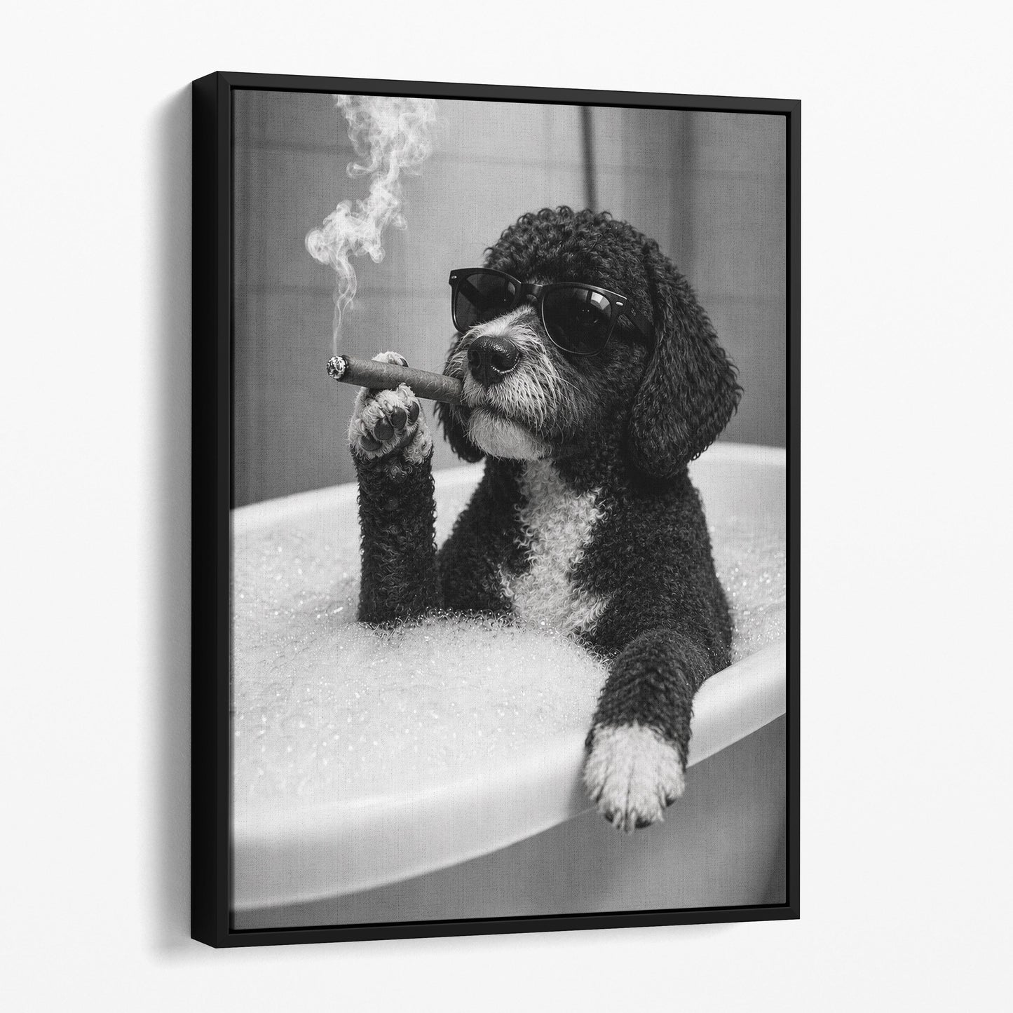Portuguese Water Dog Bathtub Cigar