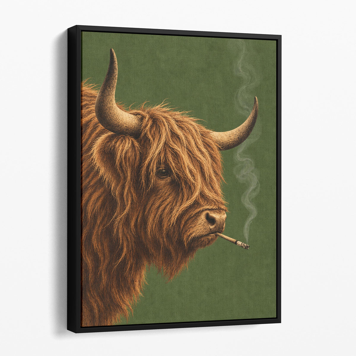 Highland Cow Smoking a Cigarette