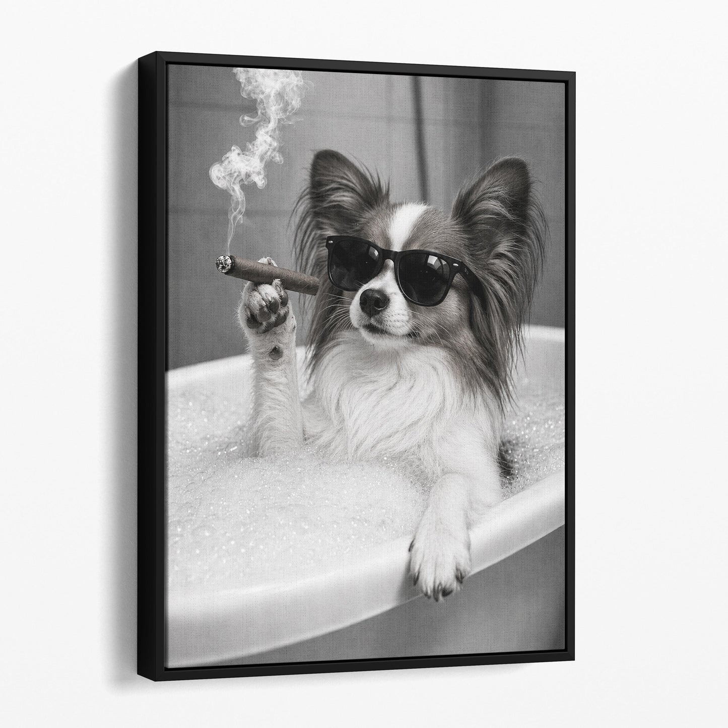 Papillon Dog Bathtub Cigar