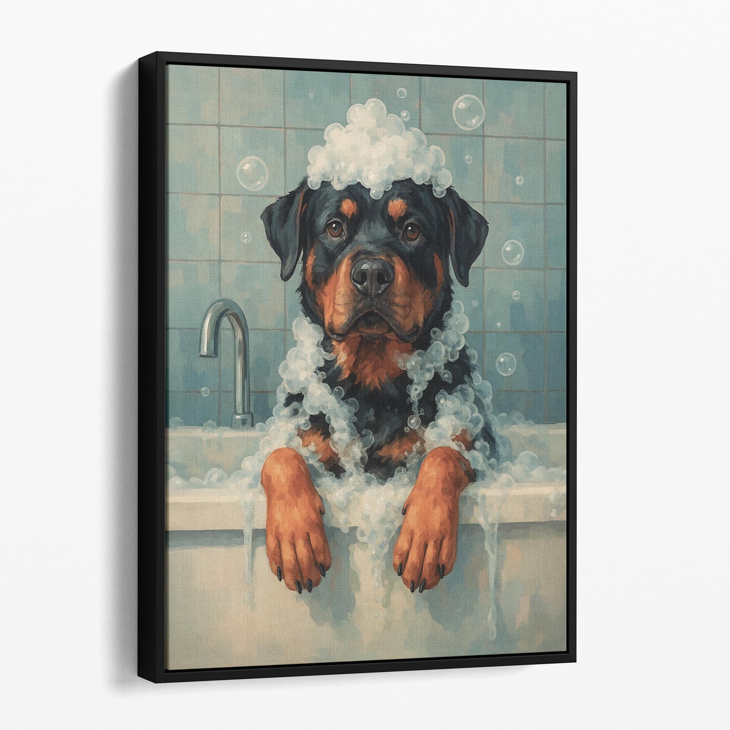 Rottweiler Dog Bathtub Bubble Bath