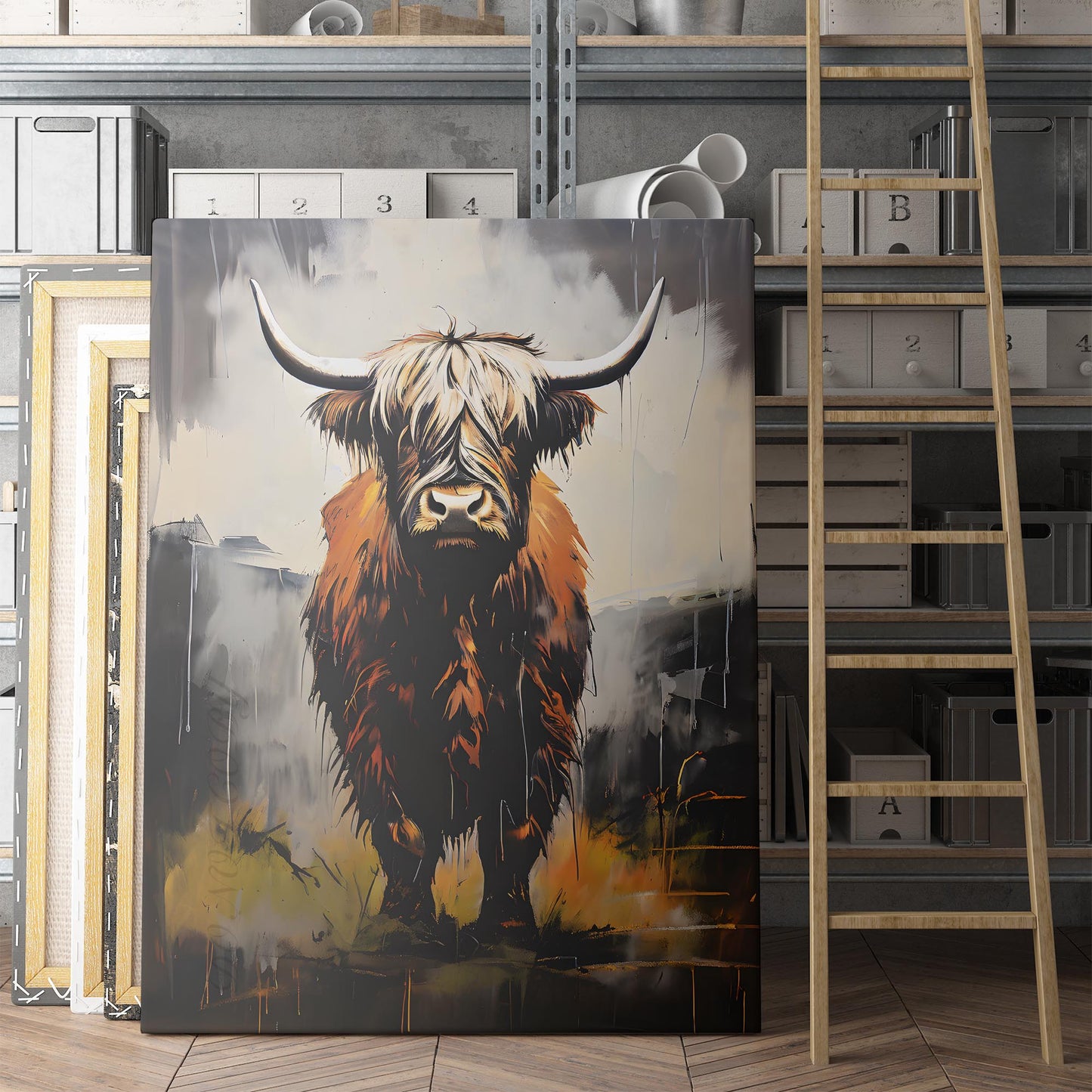 Highland Cow Graffiti