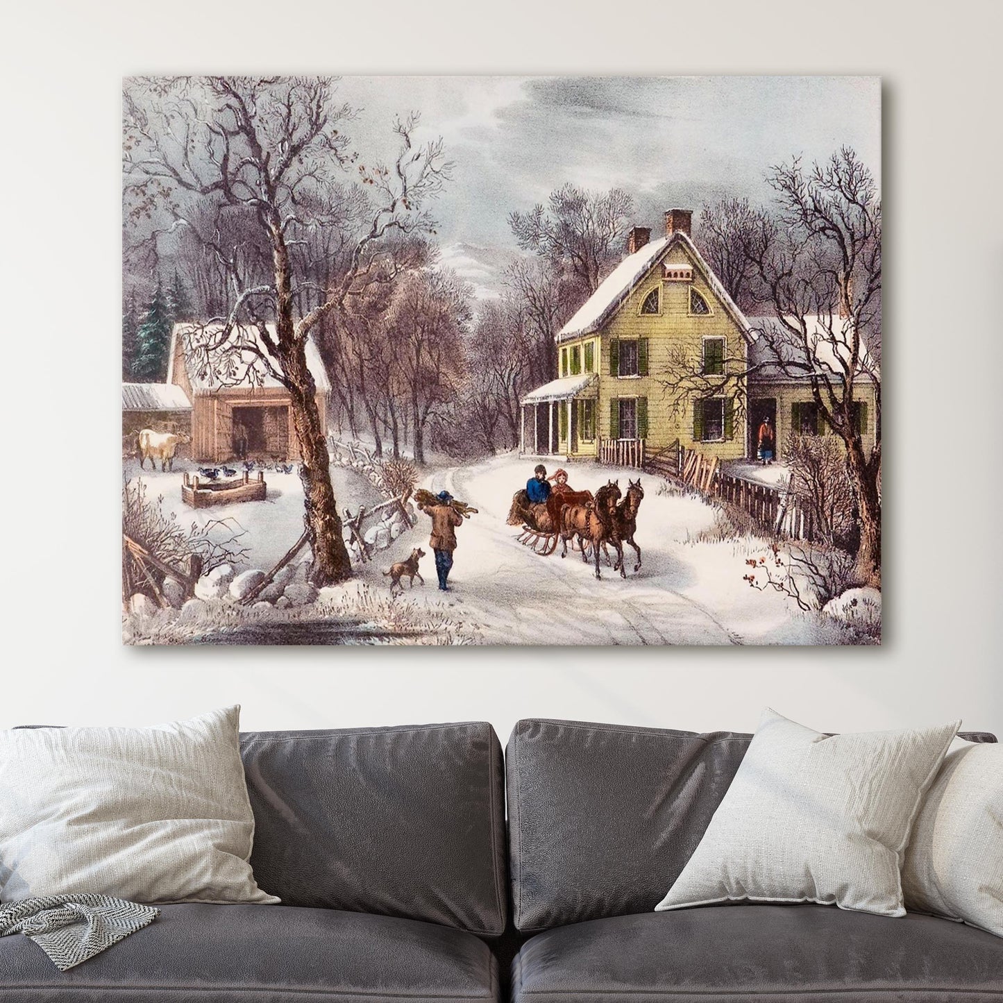 American Homestead Winter by Currier & Ives