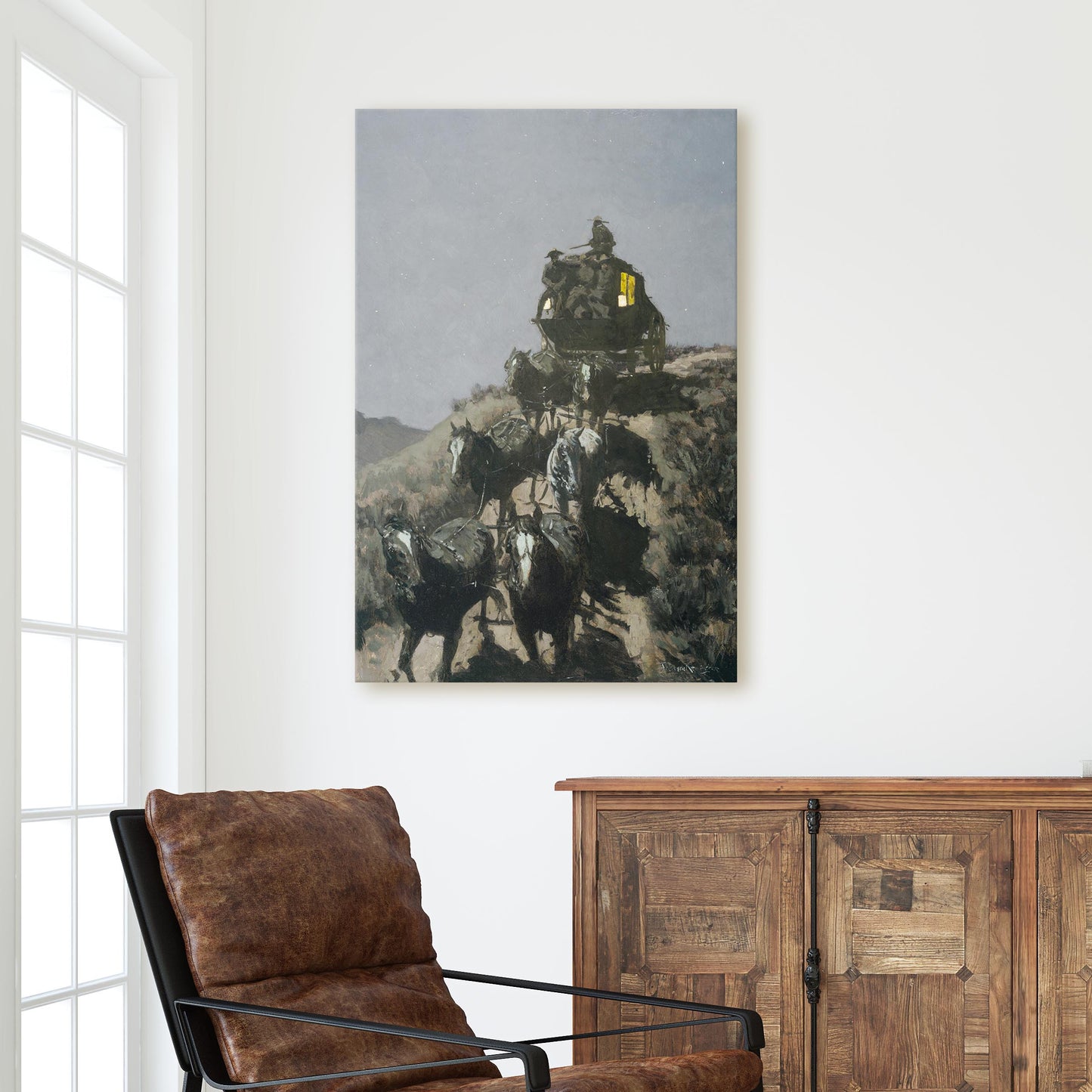 The Old Stage Coach by Frederic Remington