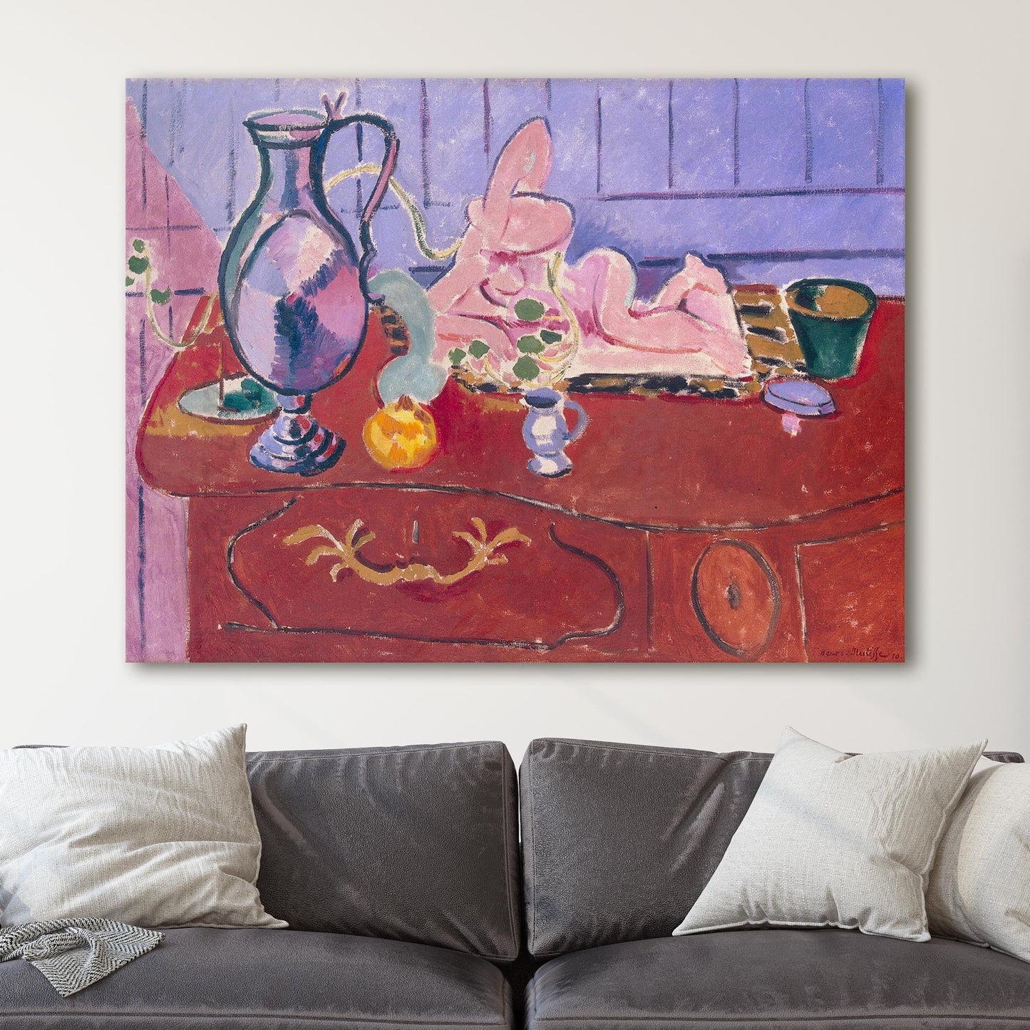 Pink Statuette and Jug on a Red Chest of Drawers 1910 by Henri Matisse