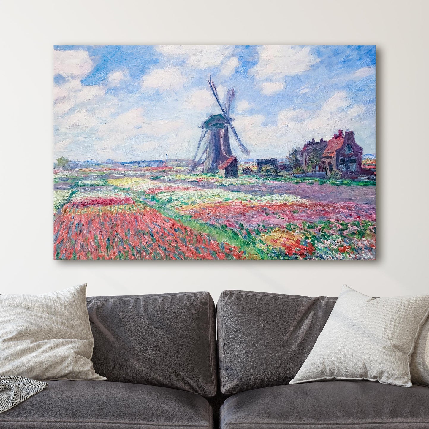 Tulip Field in Holland by Claude Monet