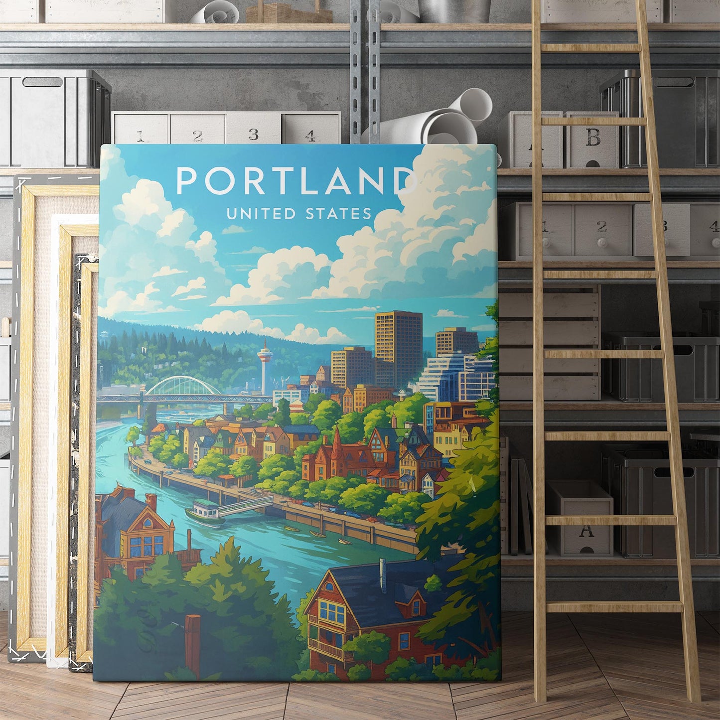 Portland Oregon Vintage Travel Poster