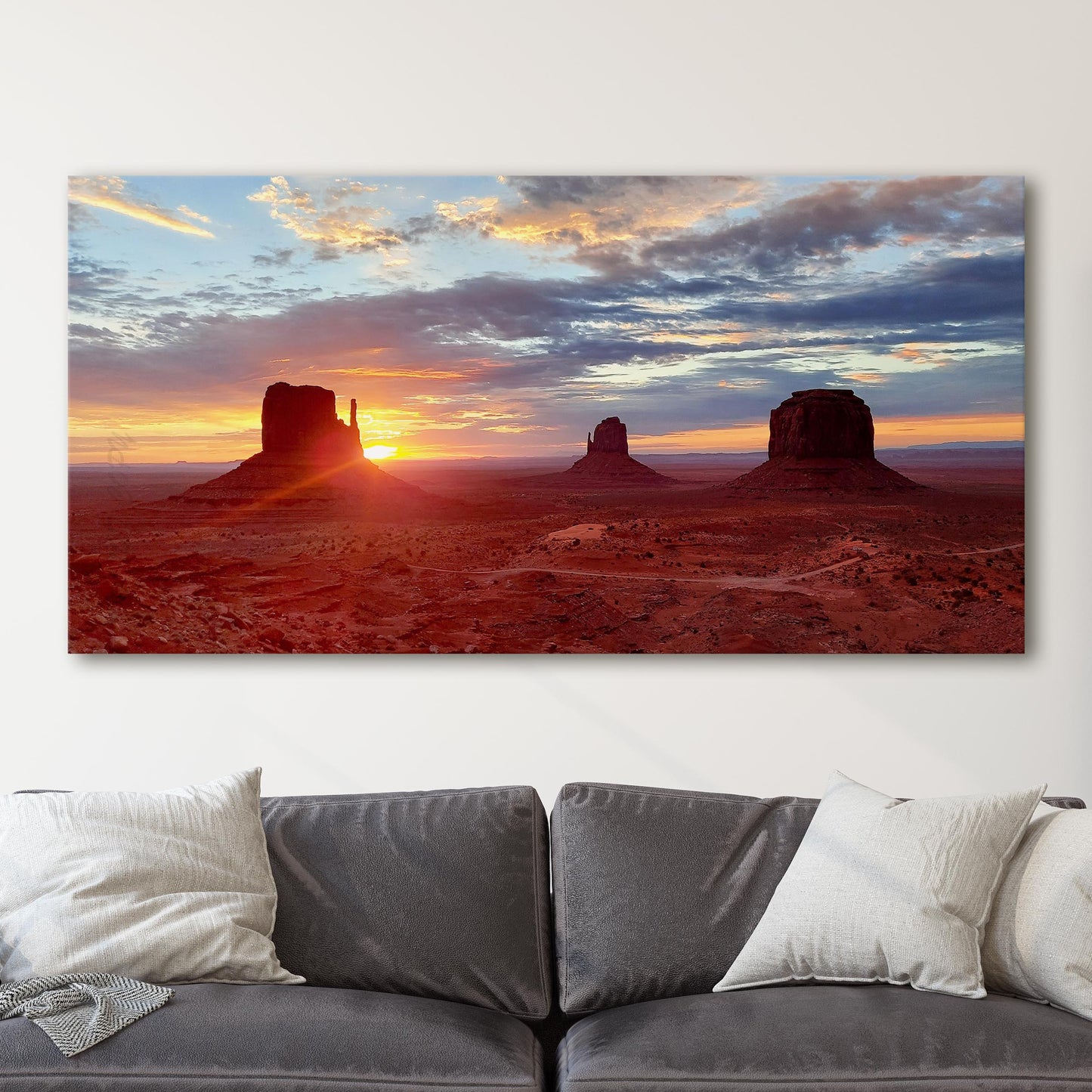 Sunrise by the Mitten Buttes in Monument Valley