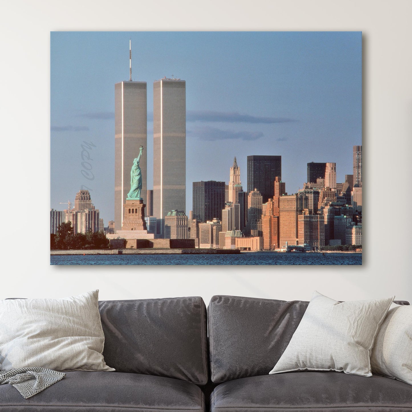 Statue of Liberty and Twin Towers 1980s NYC
