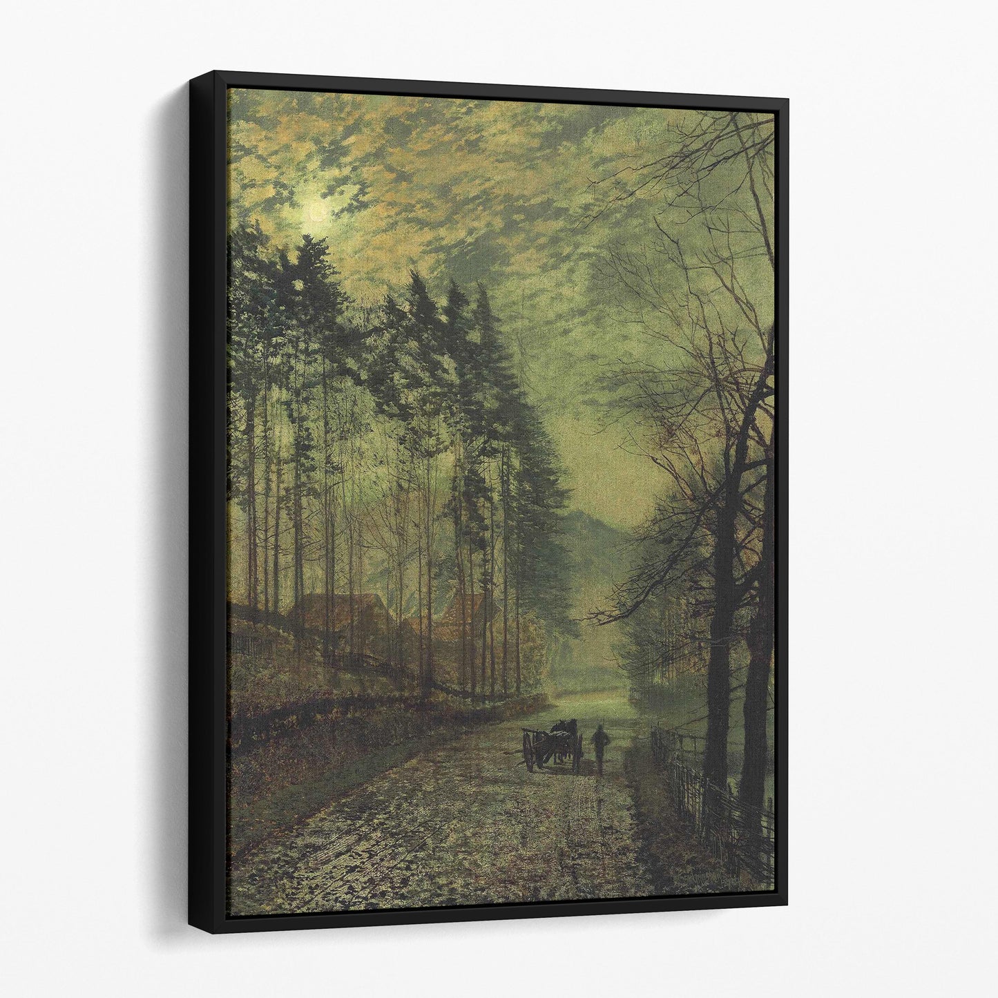 Near Hackness, a moonlit scene with pine trees - John Atkinson Grimshaw