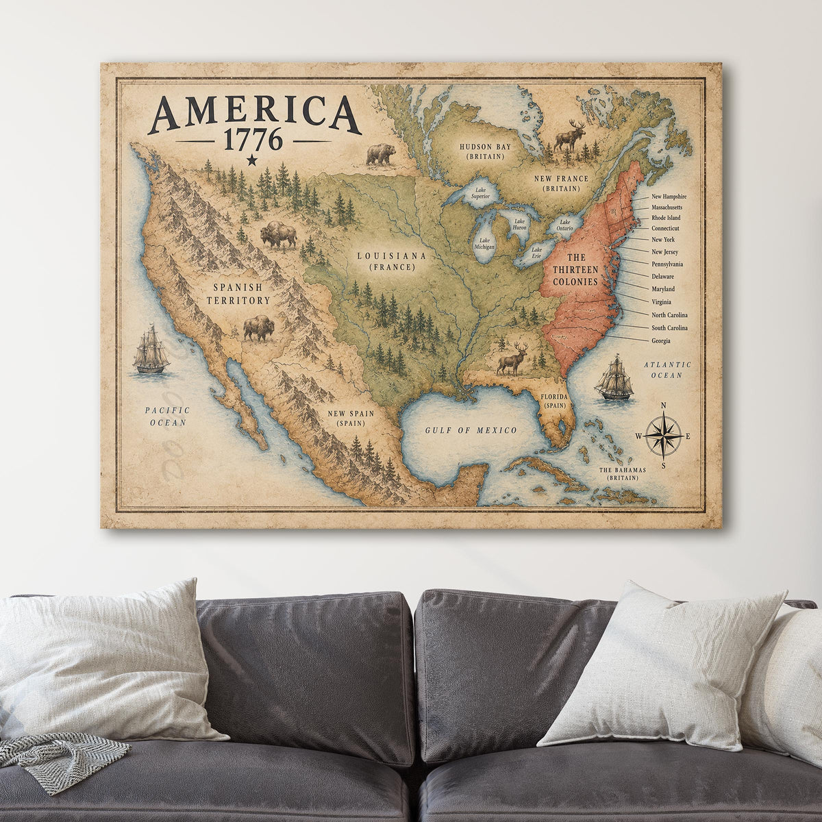 Map of America 1776