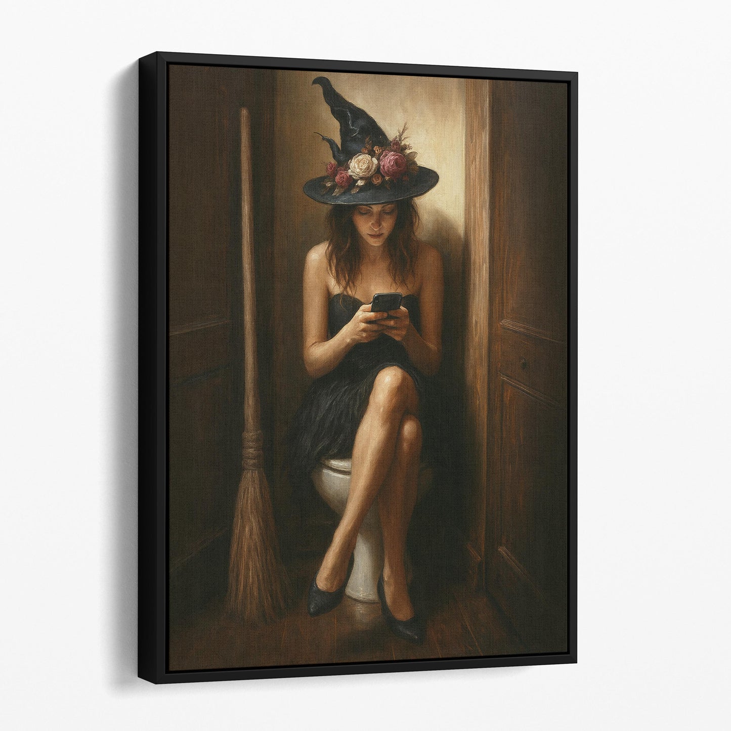 Witch On The Phone On The Toilet