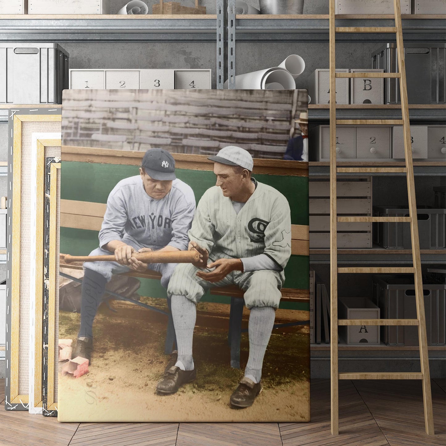 Babe Ruth with Shoeless Joe Jackson