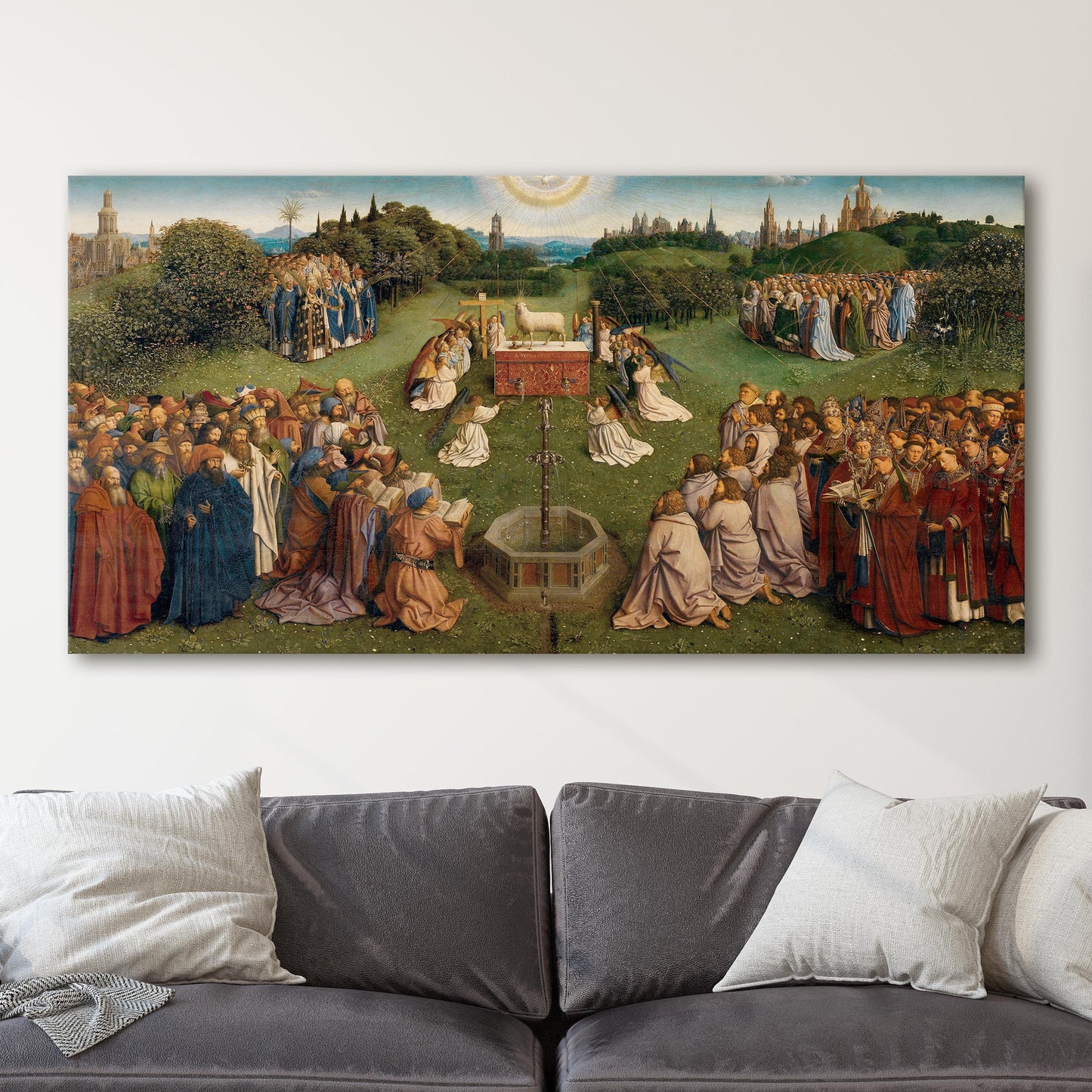Adoration of the Lamb from the Ghent Altarpiece by Hubert van Eyck
