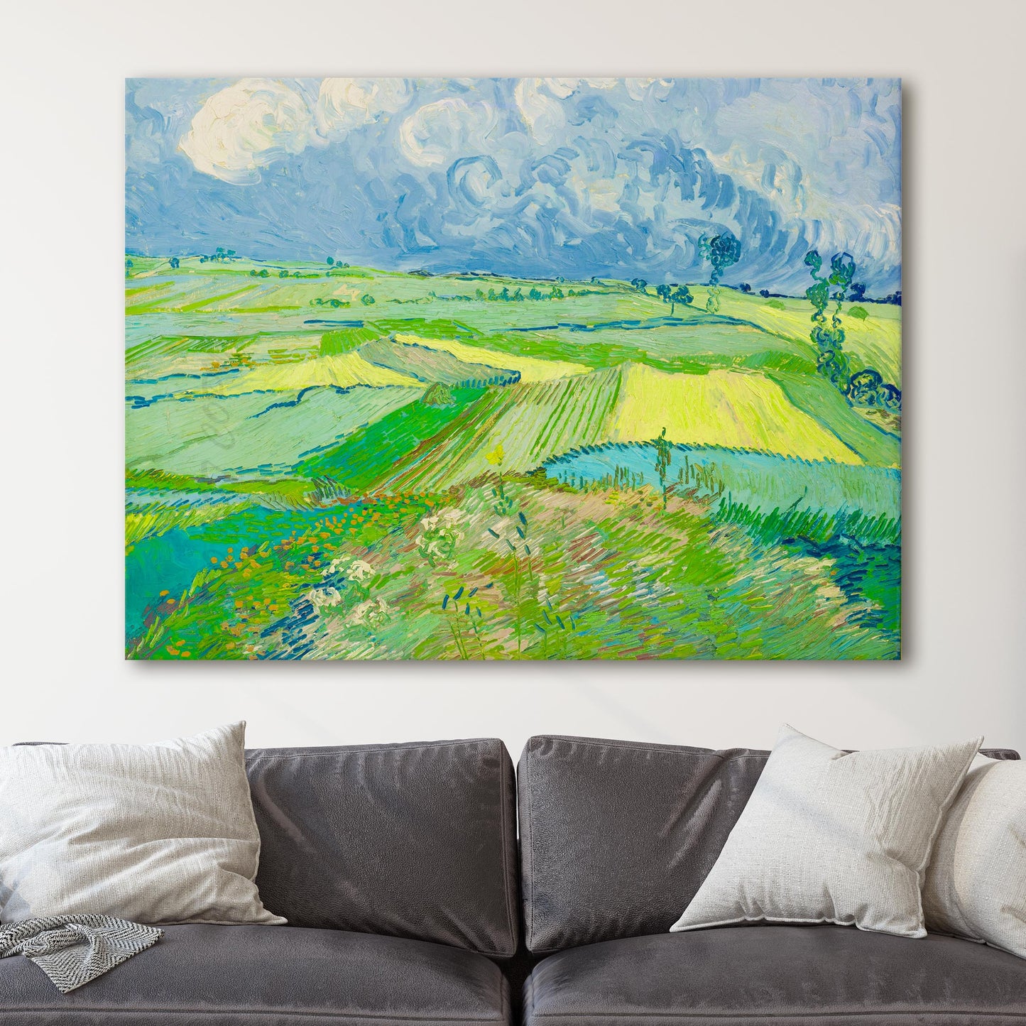 Wheat Fields at Auvers Under Clouded Sky by Van Gogh