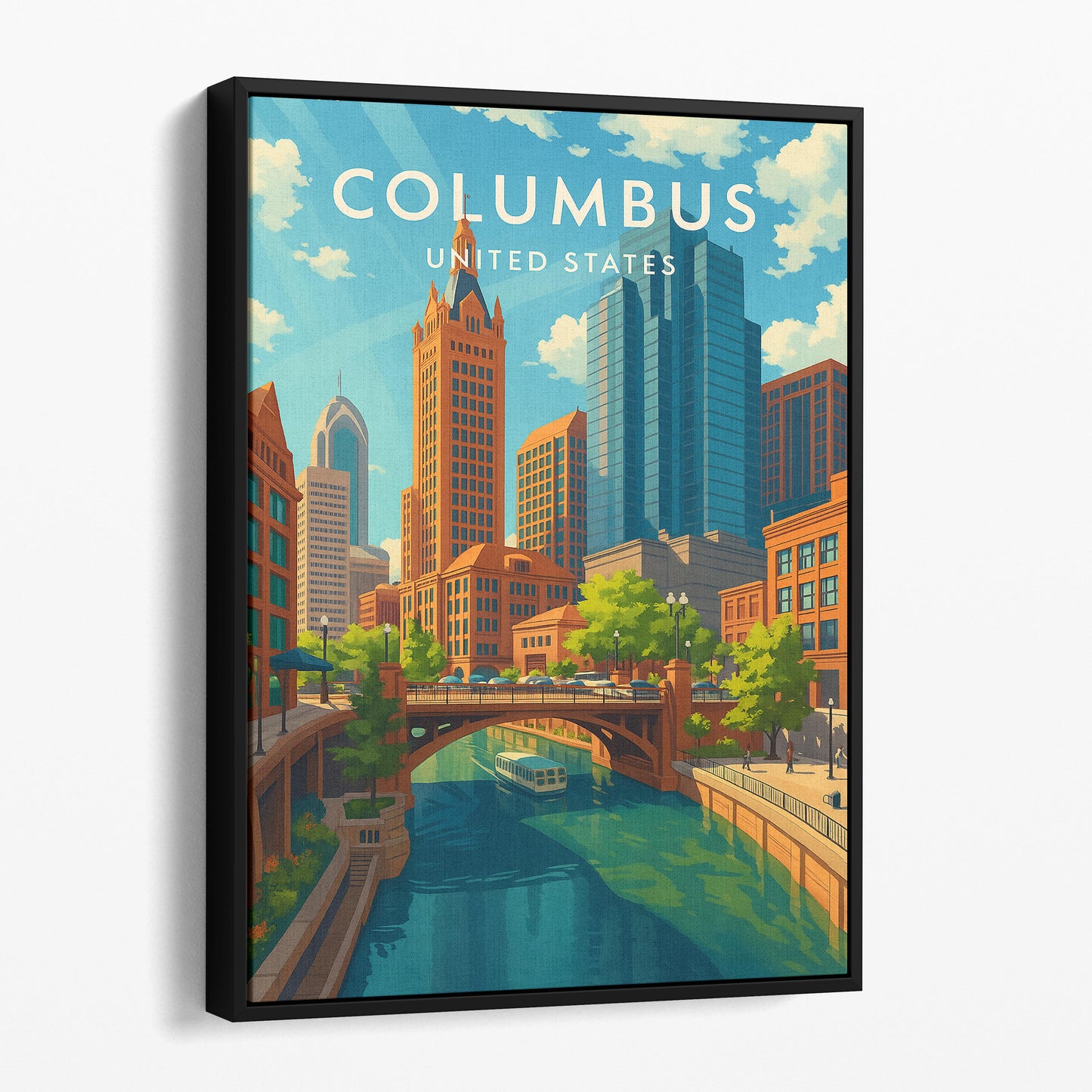 Columbus Ohio Vintage Travel Poster