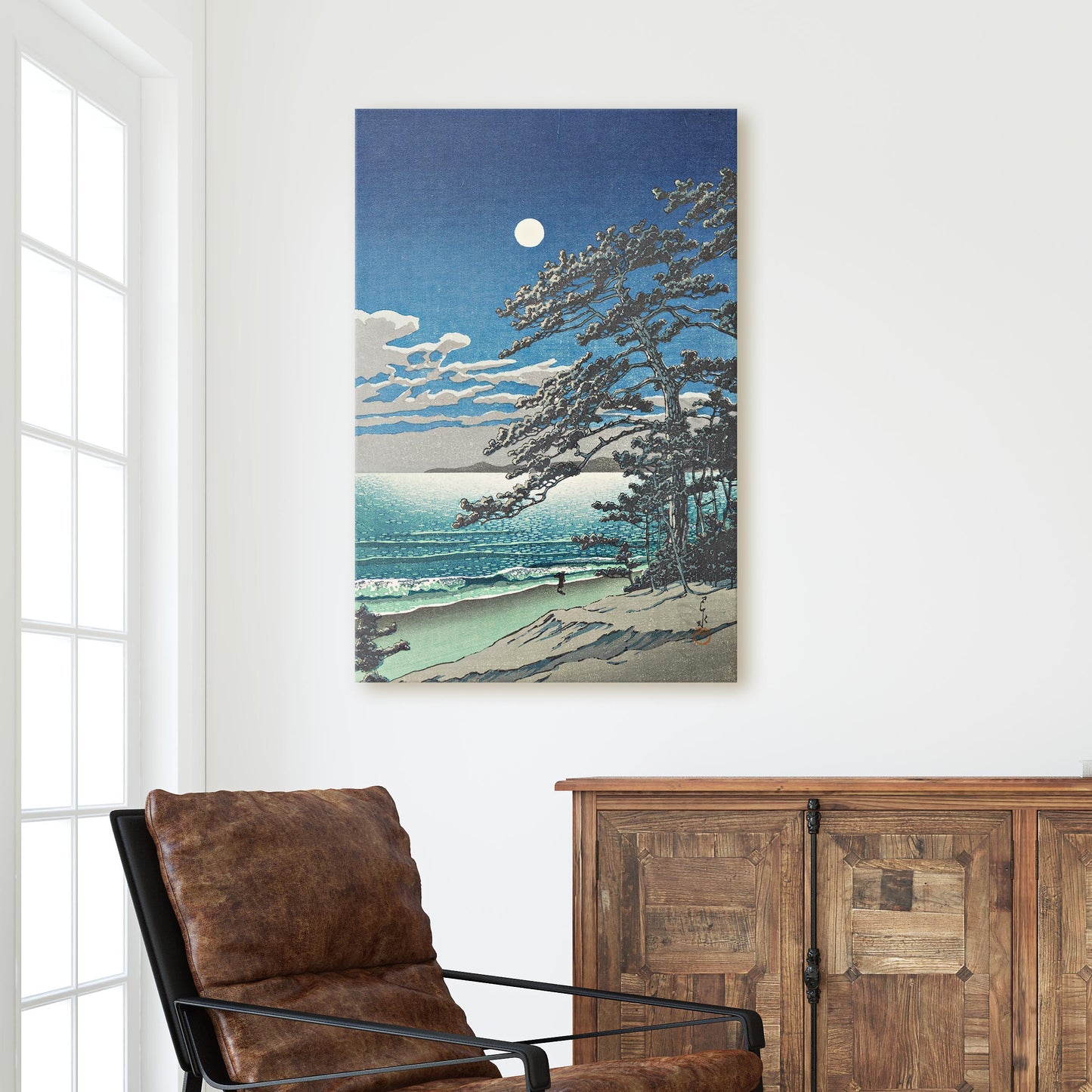 Spring Moon at Ninomiya Beach by Kawase Hasui