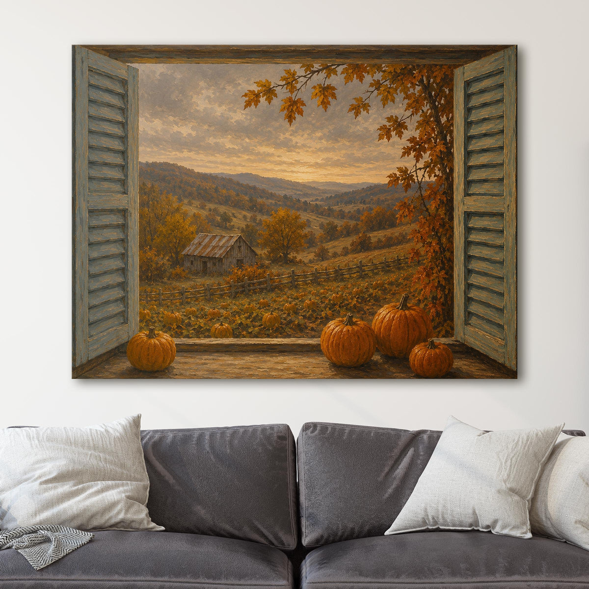 Open Window to an Autumn Landscape