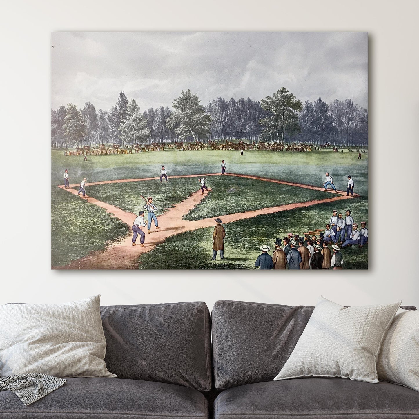 The American National Game of Baseball 1866 by Currier & Ives