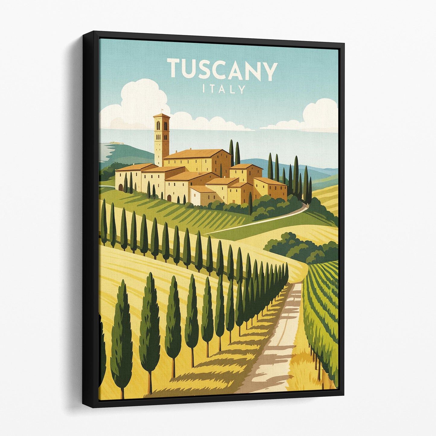 Tuscany Italy Vintage Travel Poster