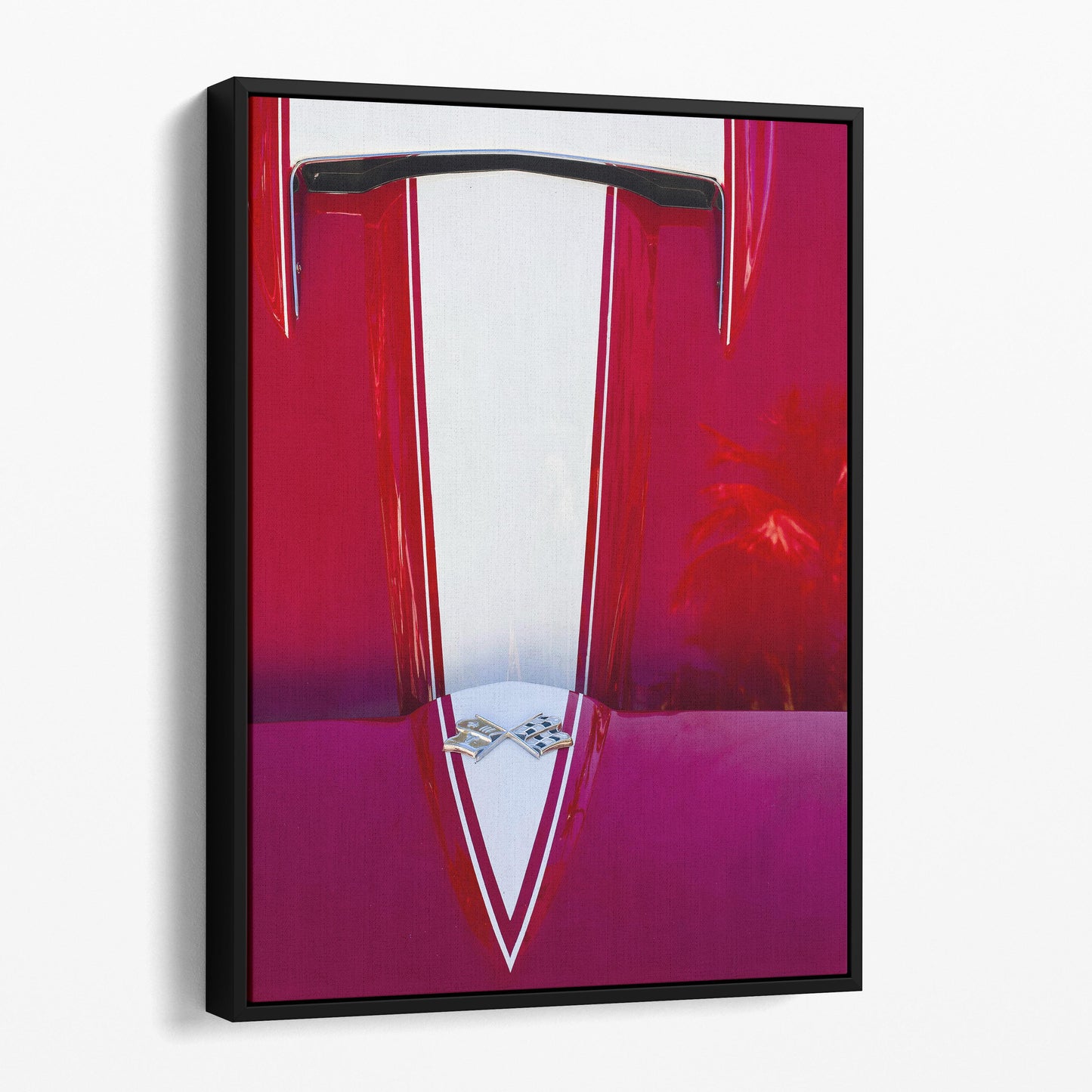 Red Corvette Car Hood