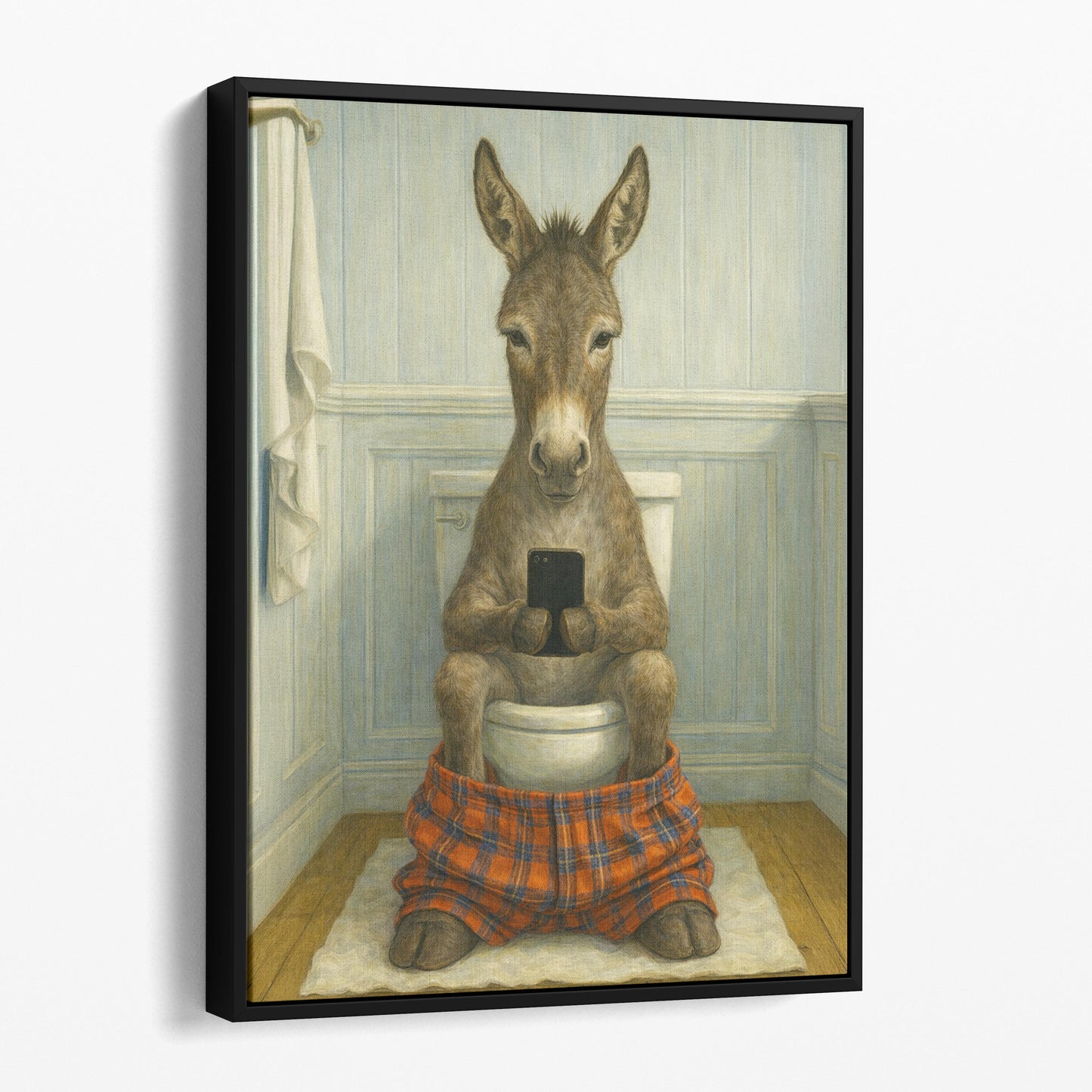 Donkey On The Phone On The Toilet