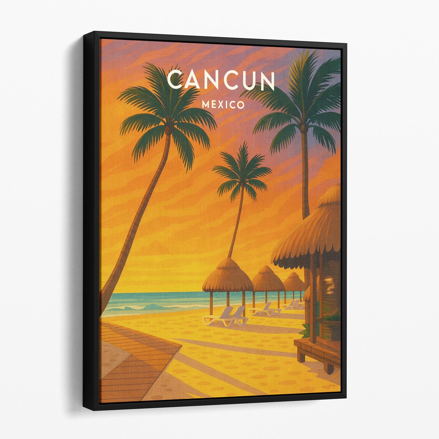 Cancun Mexico Vintage Travel Poster