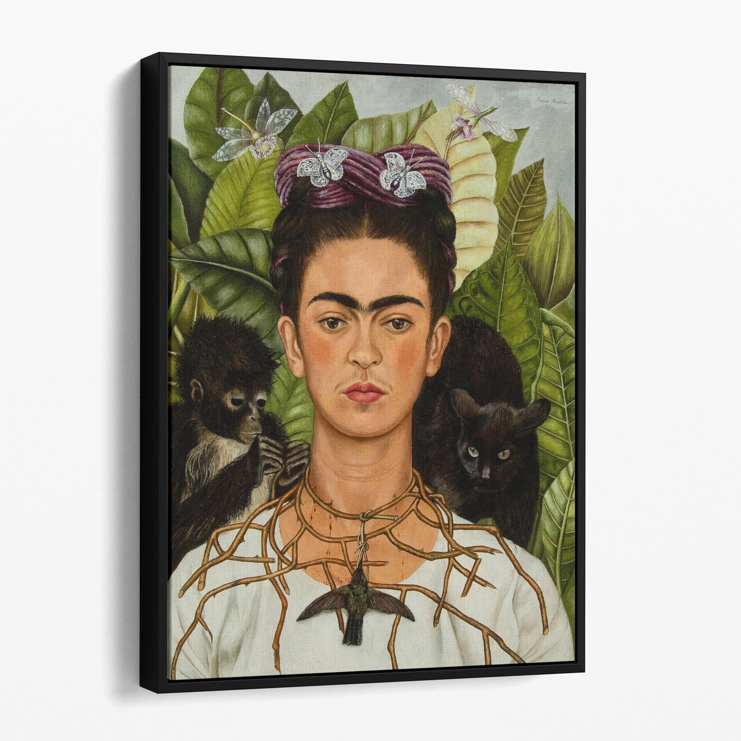 Frida Kahlo Self-Portrait with Thorn Necklace and Hummingbird