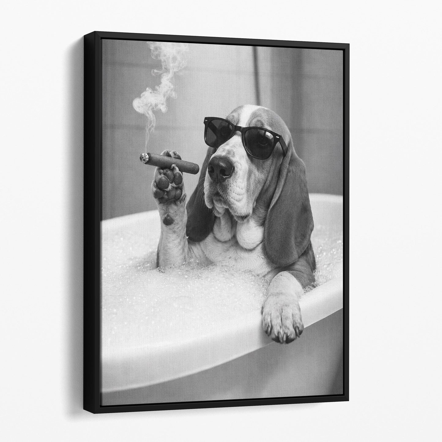 Basset Hound Dog Bathtub Cigar