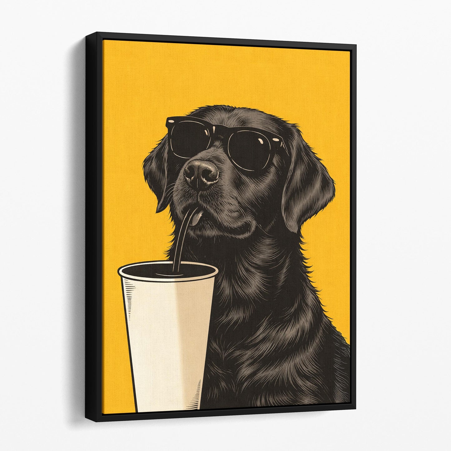 Black Labrador Retriever Retro Dog