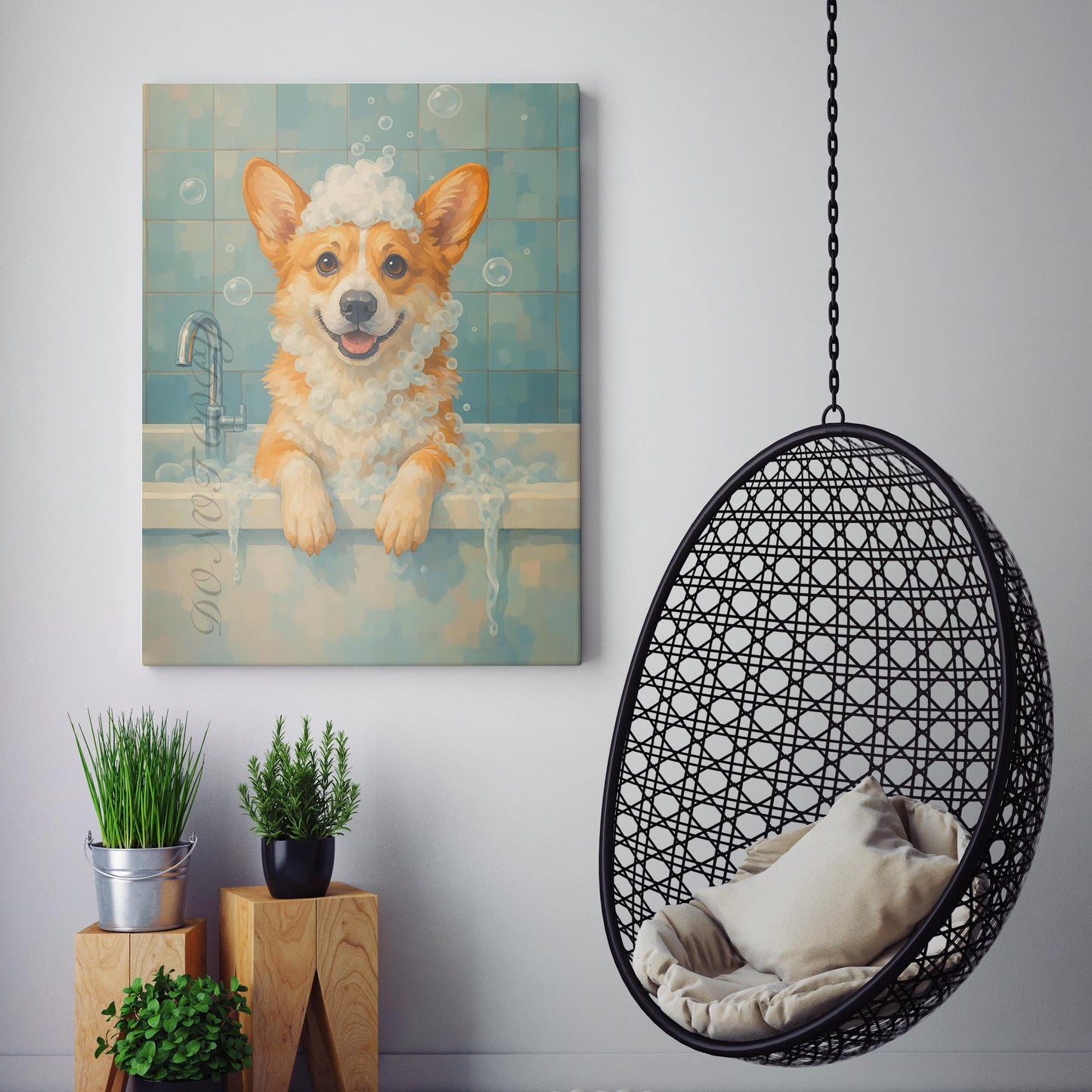 Corgi Dog Bathtub Bubble Bath