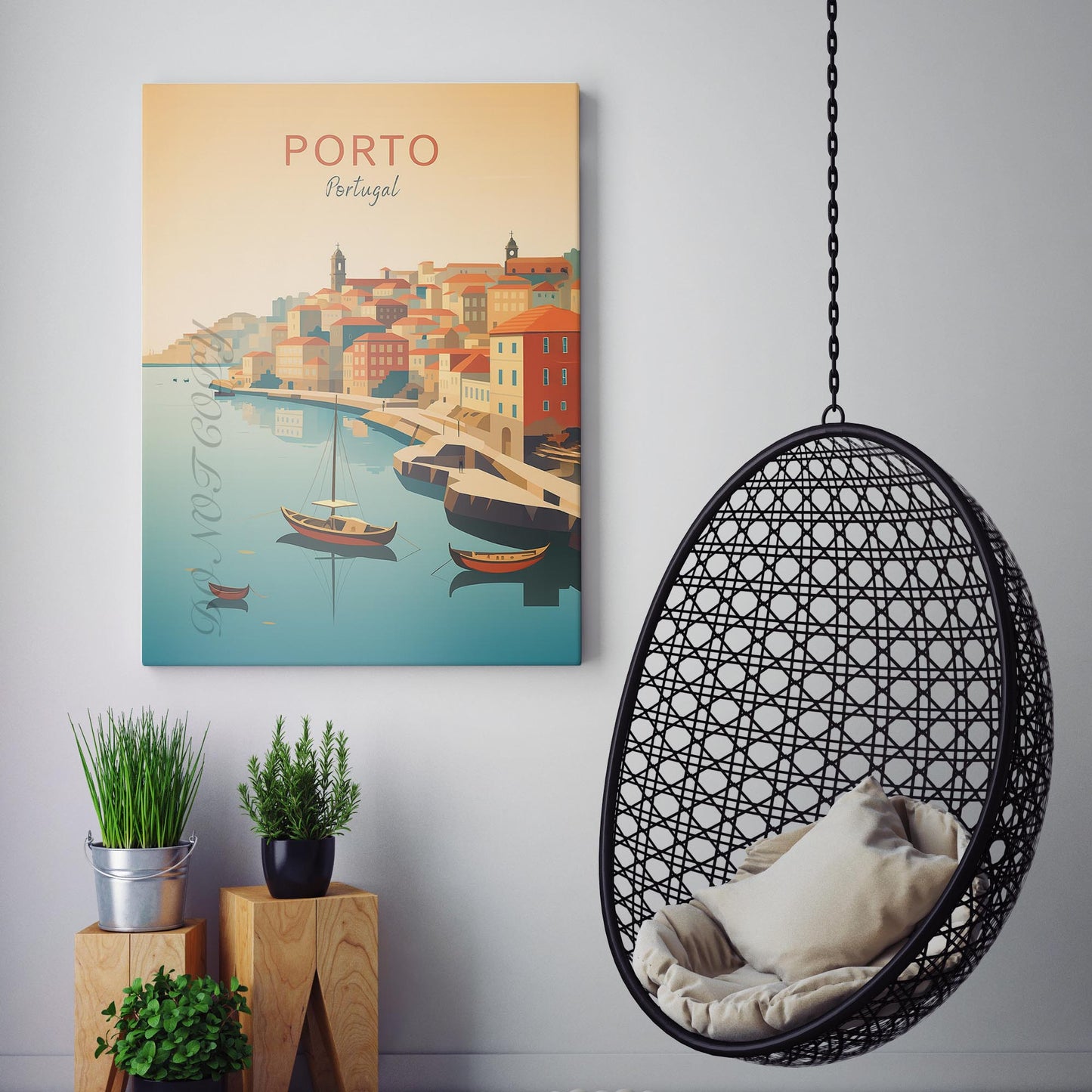 Porto Portugal Vintage Travel Poster