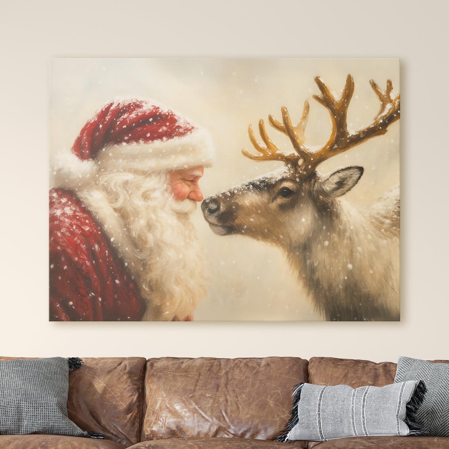 Santa Claus And Reindeer