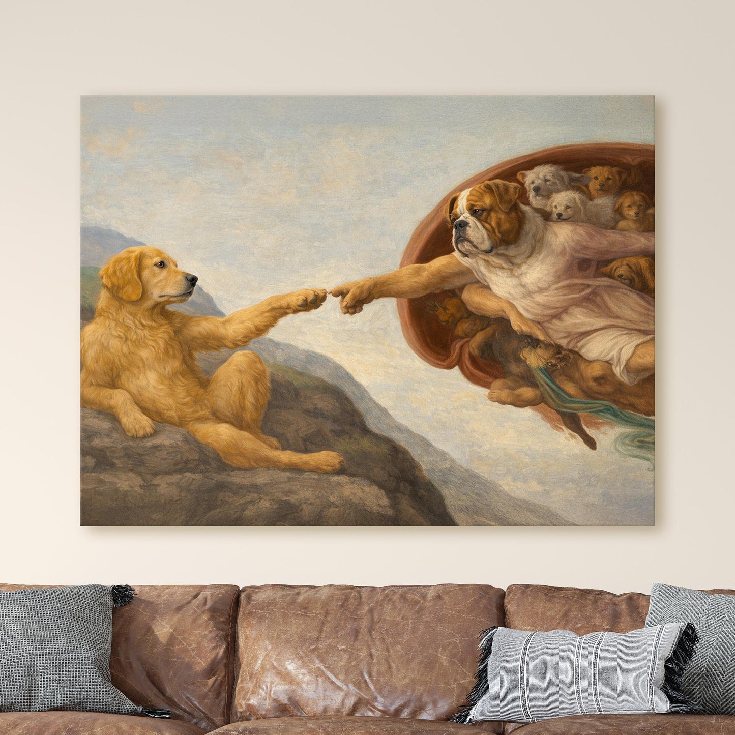 Creation of Adam, Dog Edition (Michelangelo)