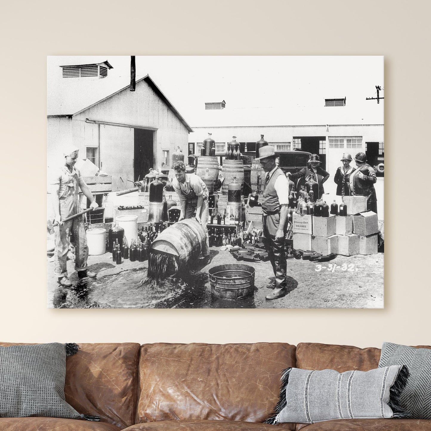 Dumping Out Illegal Booze, Prohibition 1932