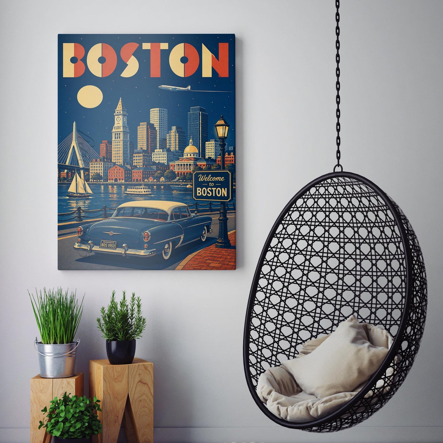 Boston Vintage Travel Poster