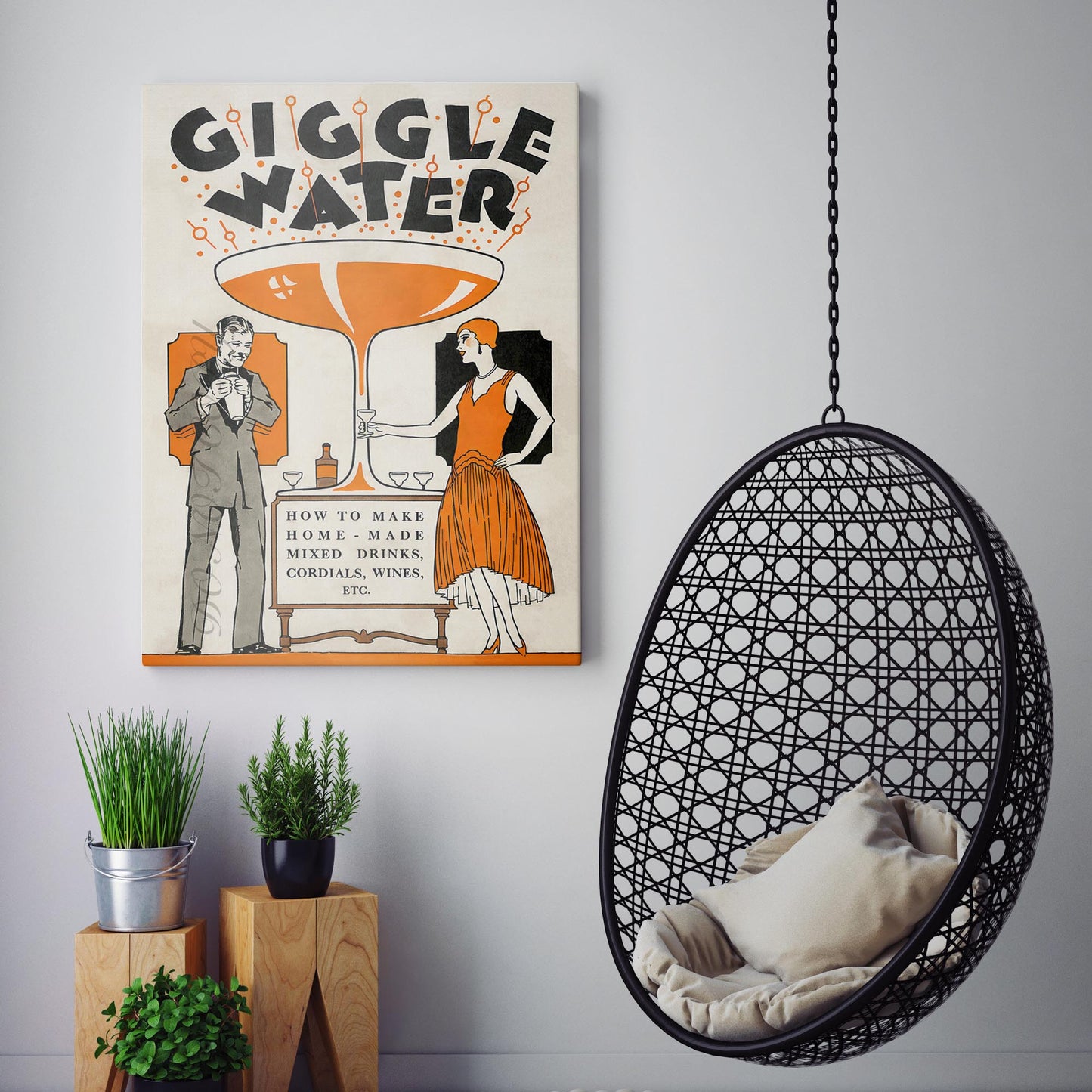 Giggle Water Vintage Cocktail Poster