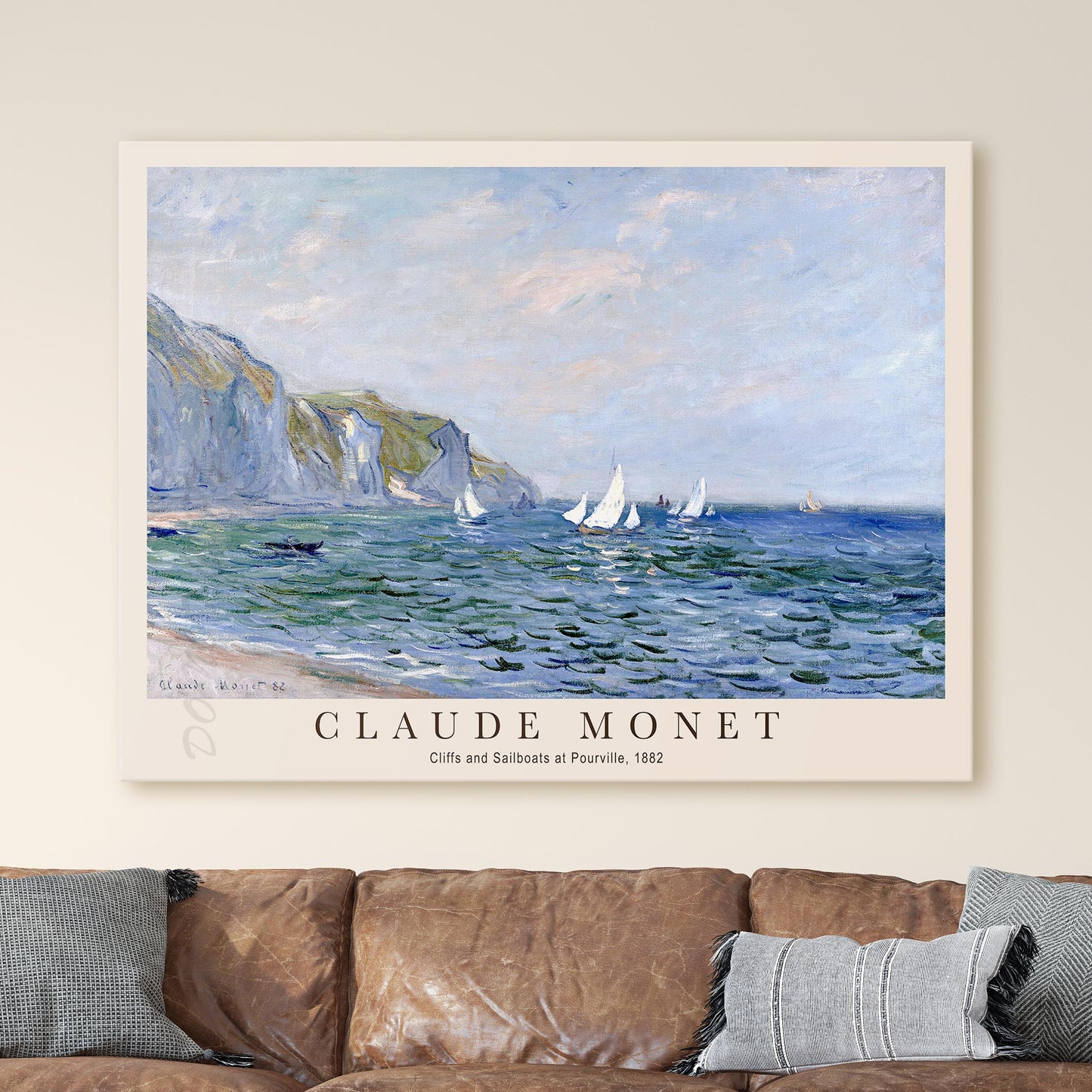 Claude Monet - Cliffs and Sailboats at Pourville