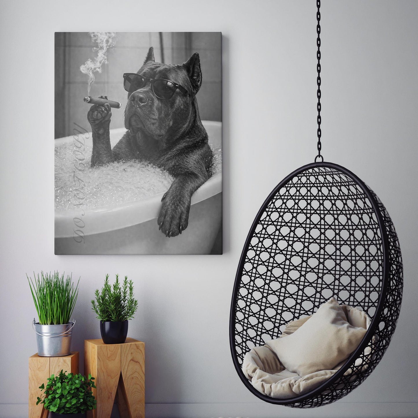 Cane Corso Dog Bathtub Cigar