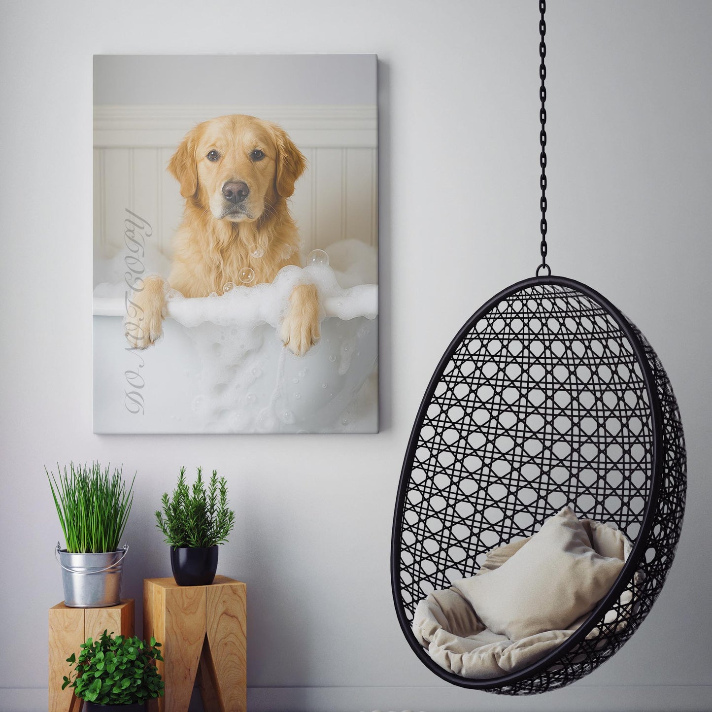 Golden Retriever Dog Bubble Bath