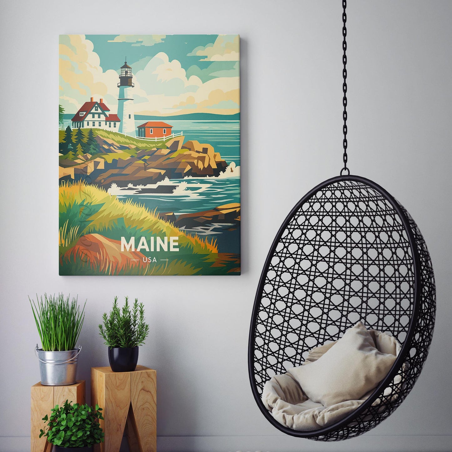 Maine USA Vintage Travel Poster