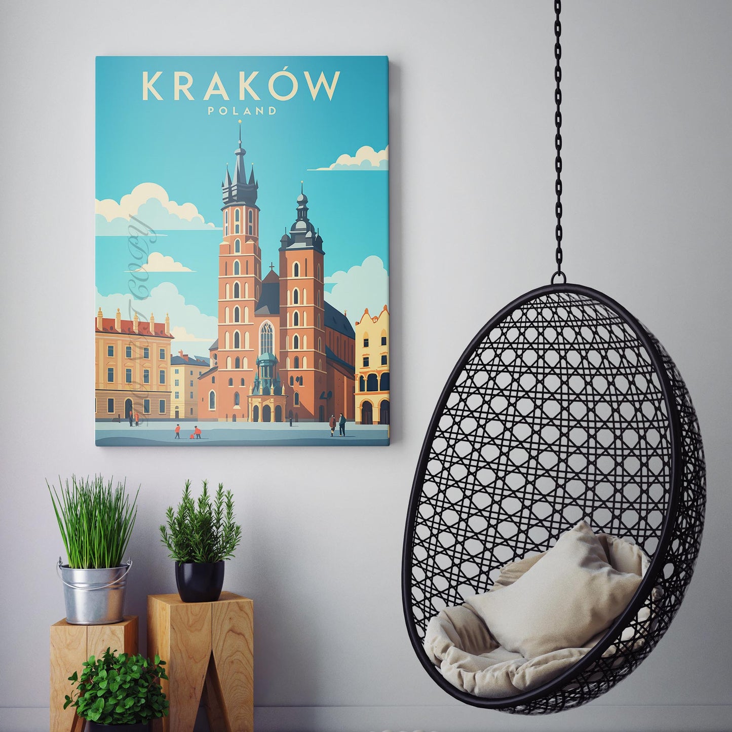Krakow Poland Travel Poster