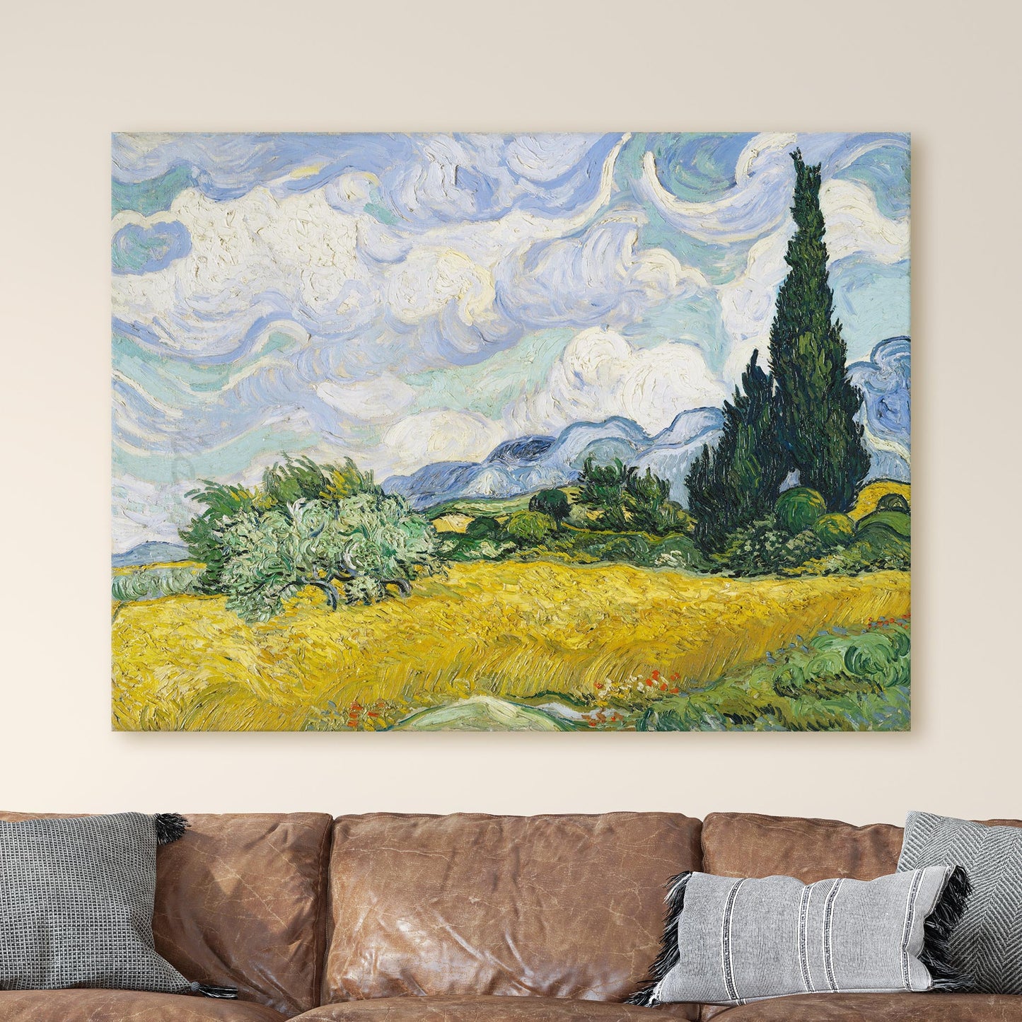 Wheat Field with Cypresses (1889) by Vincent Van Gogh