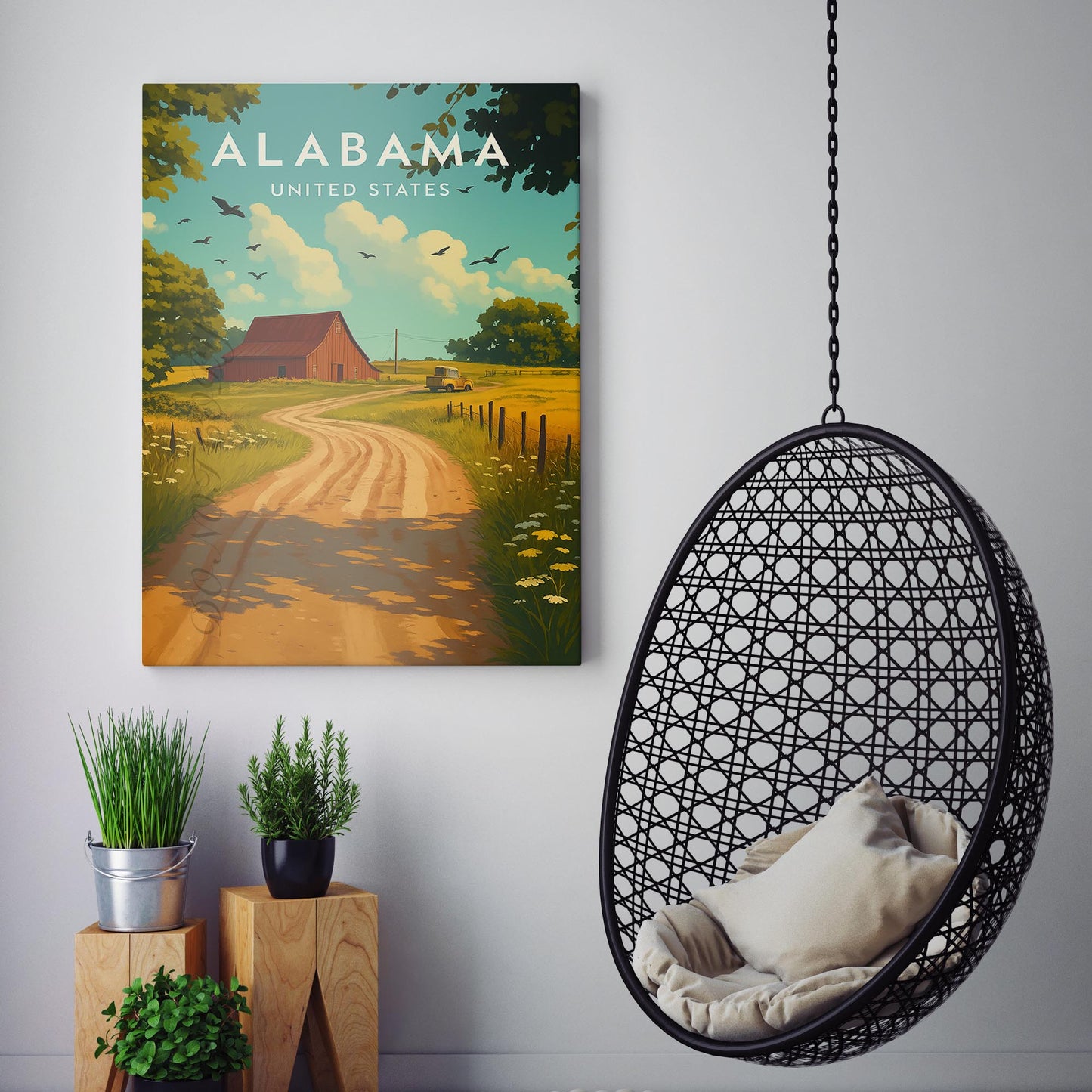 Alabama Vintage Travel Poster