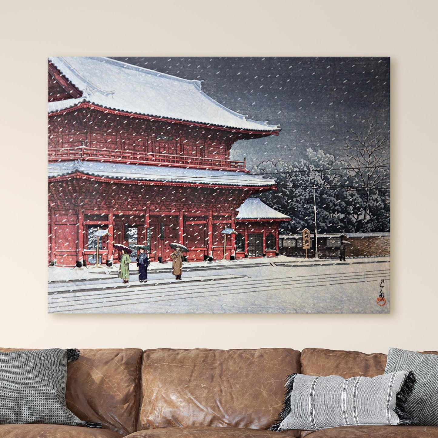 Snow over Zojoji Temple - Kawase Hasui