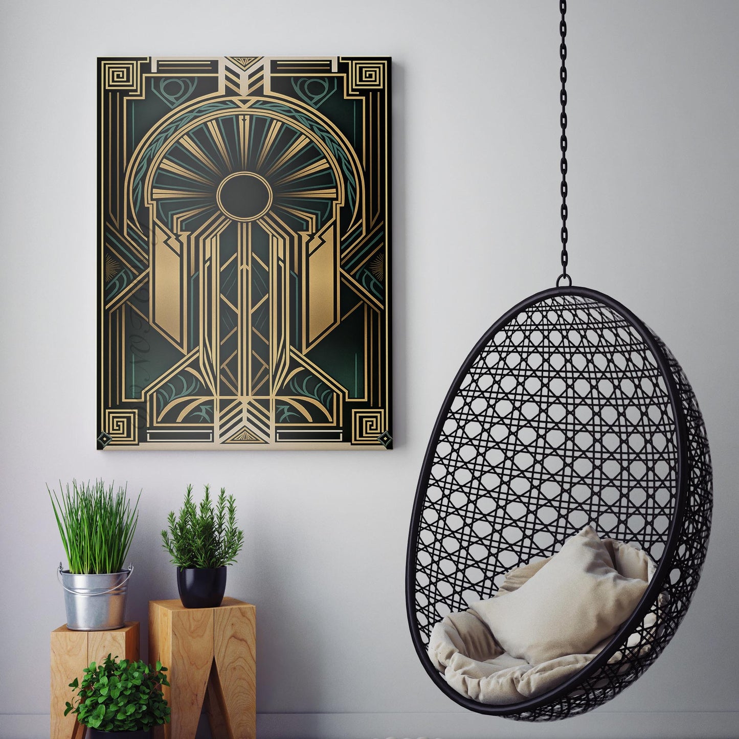 Gold And Green Art Deco