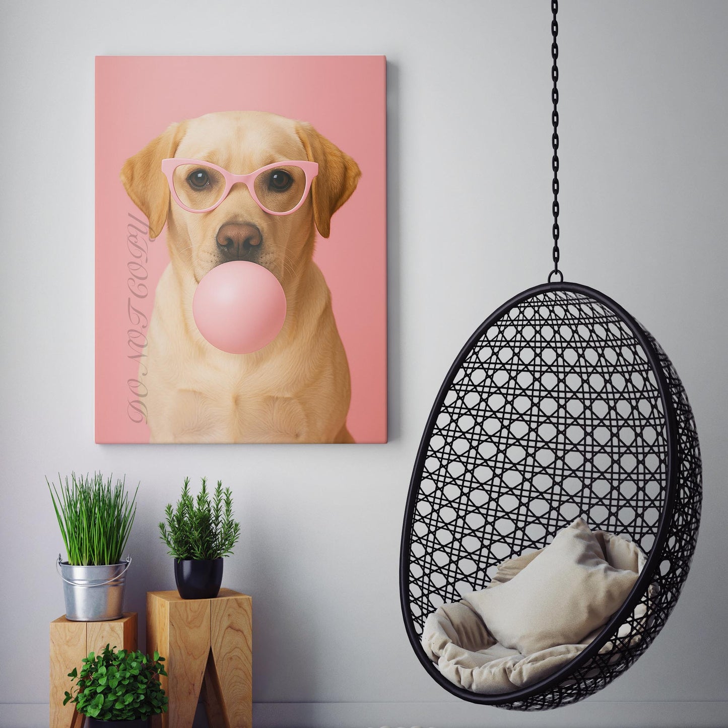 Yellow Labrador Dog Pink Bubble Gum Sunglasses