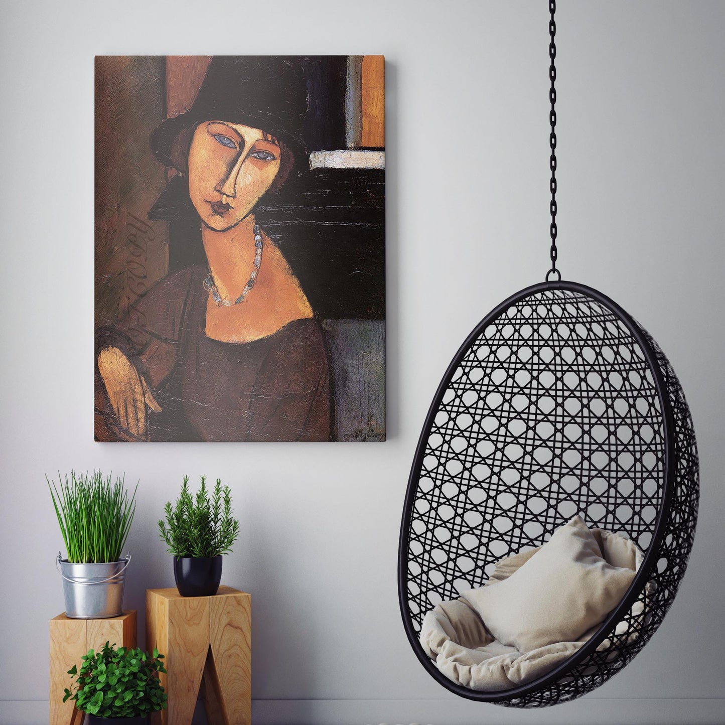 Jeanne Hebuterne With Hat And Necklace 1917 by Amedeo Modigliani