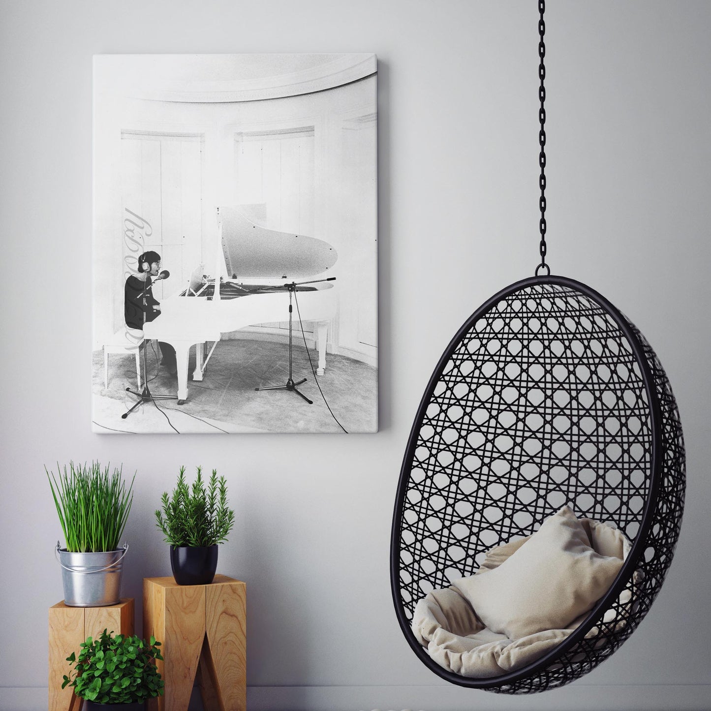 John Lennon At His White Piano, 1971 Imagine